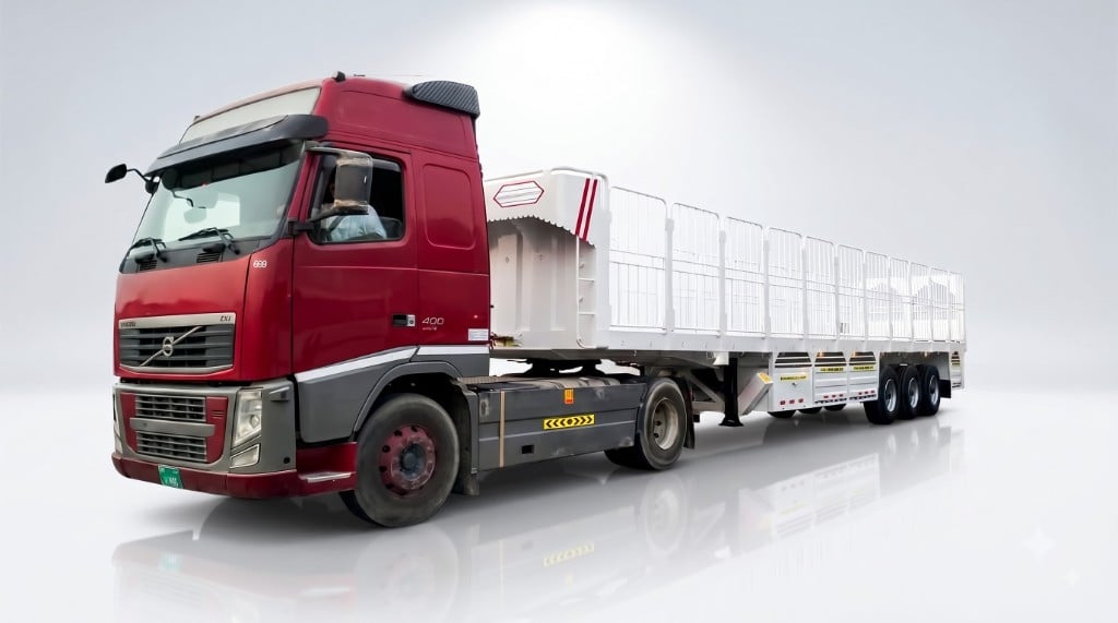 SS Trailers Dubai trailer with truck — custom trailer manufacturer in Ras Al Khor UAE SS Trailers Dubai trailer with truck — custom trailer manufacturer in Ras Al Khor UAE